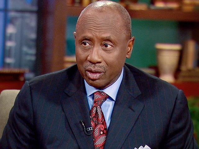 Bishop Boone during a television interview